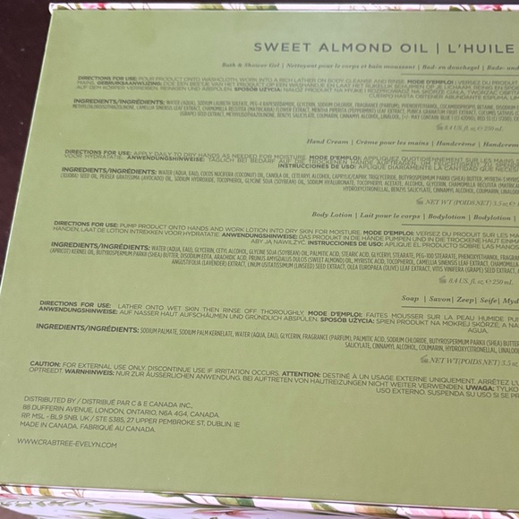 Crabtree & Evelyn Sweet Almond Oil Body Wash Collection - Green and Pink Floral - Picture 3 of 4